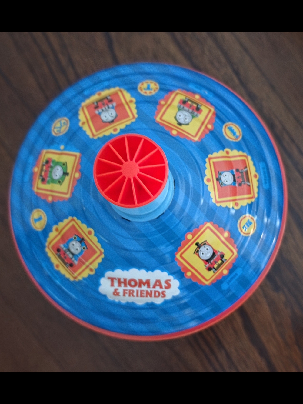 Thomas & Friends Schylling Tin Spinning Top Blue Red Toy 2010